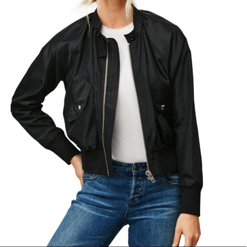 Free People Midnight Bomber Zip Jacket